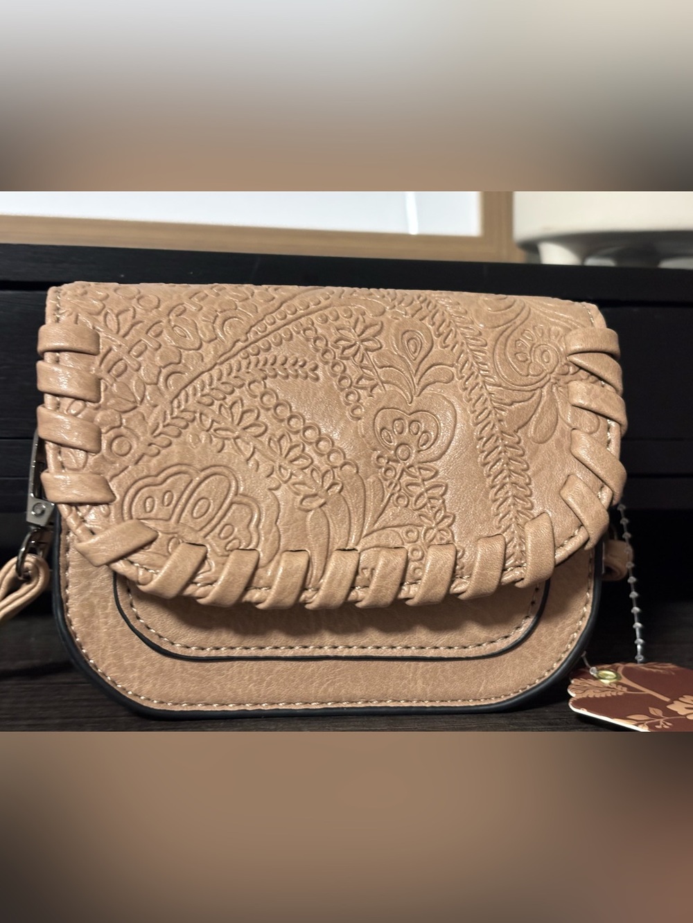 Sam & Hadley Embossed Floral Mini Crossbody Bag